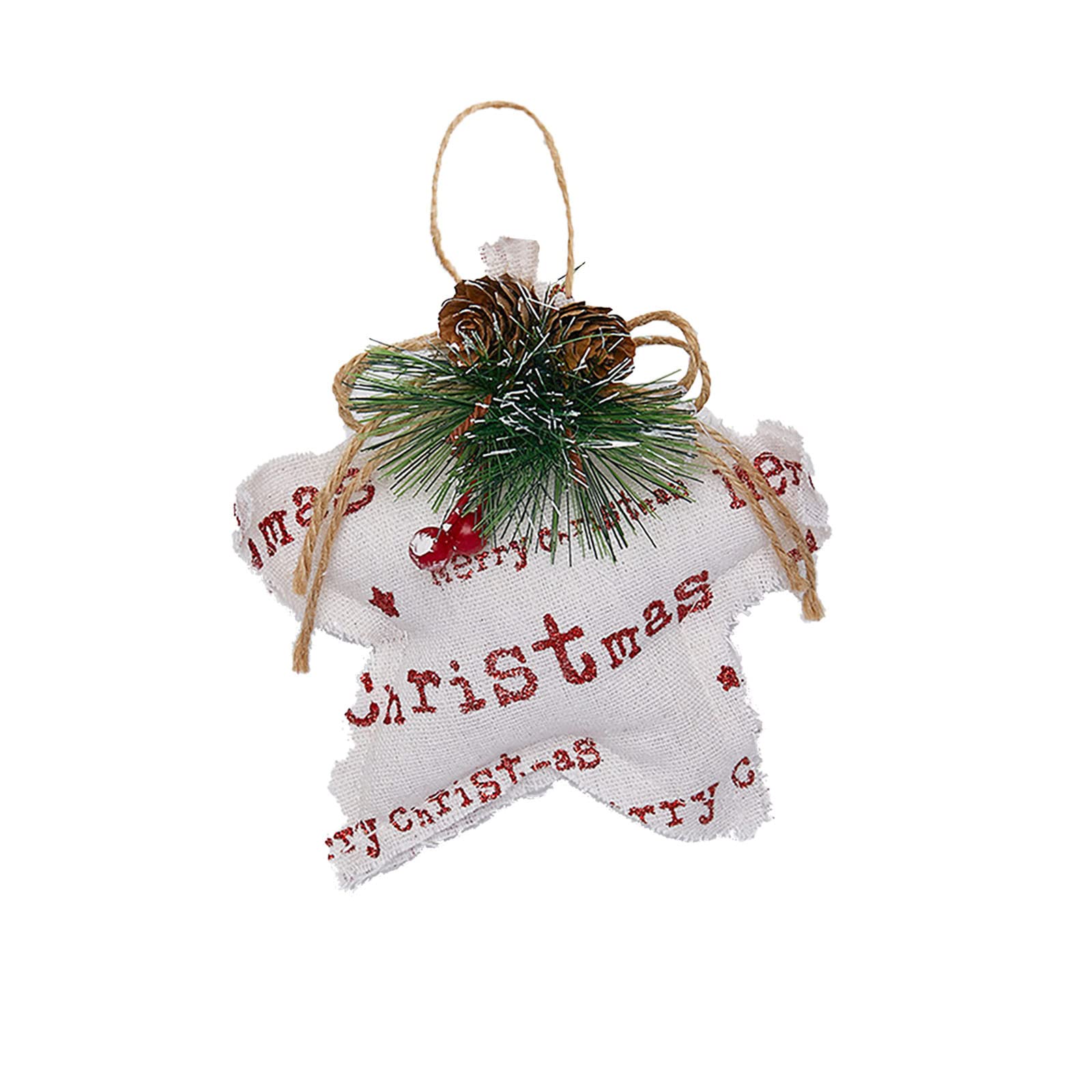 15cm Christmas Tree Five-Pointed Star Fabric Ornament - Hanging Decor for Christmas Tree, Car Rearview Mirror & Home (One Size) - Perfect for Holiday Decorations, Gifts & Festive Ambiance