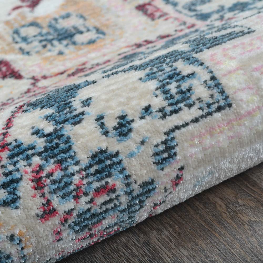Machine Made Polyester Area Rugs 2'6''x9'10'' Runner - Red Oriental Traditional Design Low Pile Carpet for Living Room Bedroom Hallway | Home Decor Floor Covering (M00062)