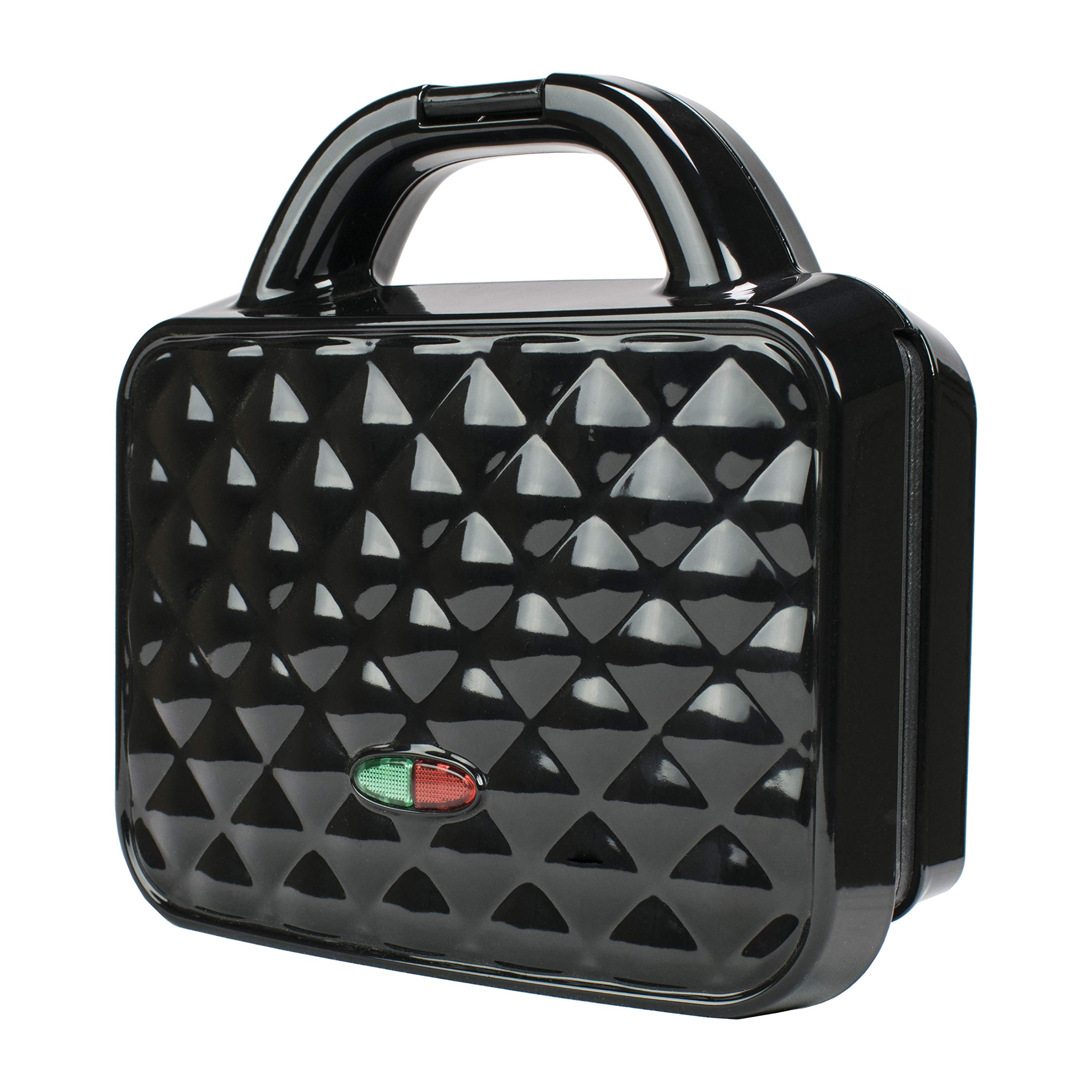 Brentwood TS-239BK Non-Stick Dual Waffle Maker for Perfect Belgian Waffles - Black Couture Purse Design - Ideal for Breakfast, Brunch & Family Gatherings