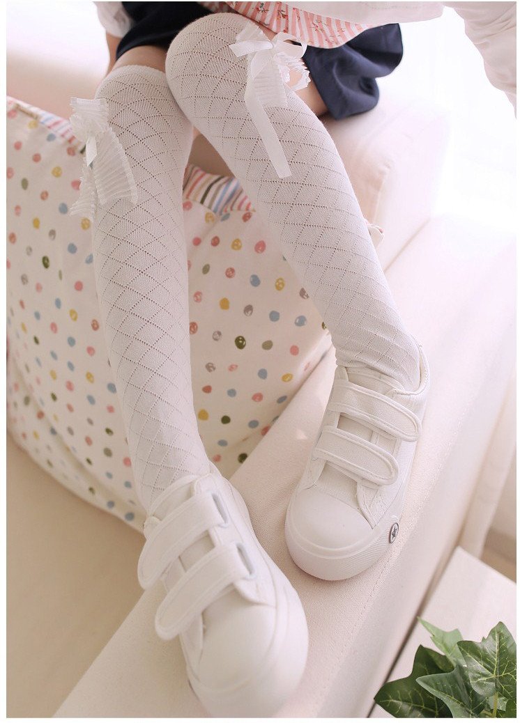 Toptim 4 Pairs Girl's Knee High Socks for Kids 2-8T - Soft Over Calf Stockings for School, Dance & Winter Outfits