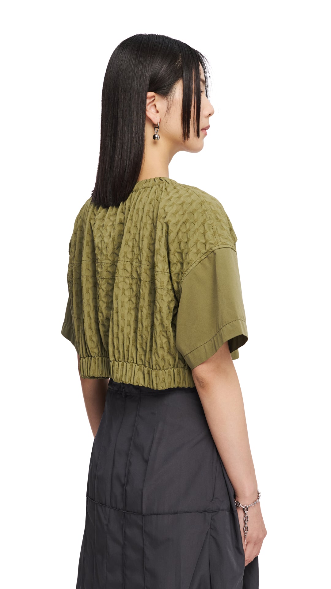 Stylish Women's Cropped Military Jacket - Trendy Olive Green Bomber Coat for Fall & Winter | Perfect for Casual Outfits, Streetwear & Layering