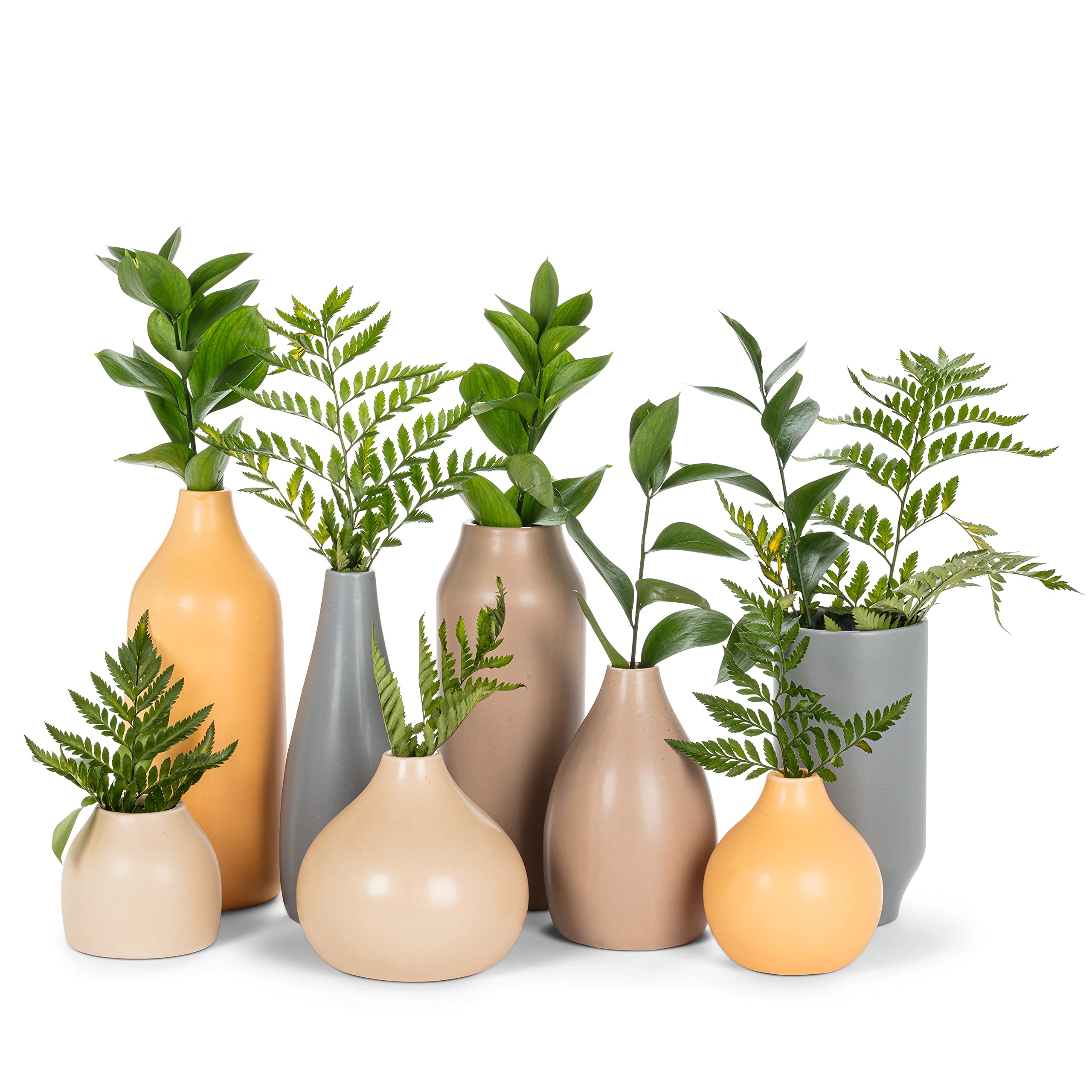 Abbott Collection 27-CASHMERE-969 Medium Matte Vase in Grey - Elegant Home Decor for Living Room, Dining Table & Office Desk