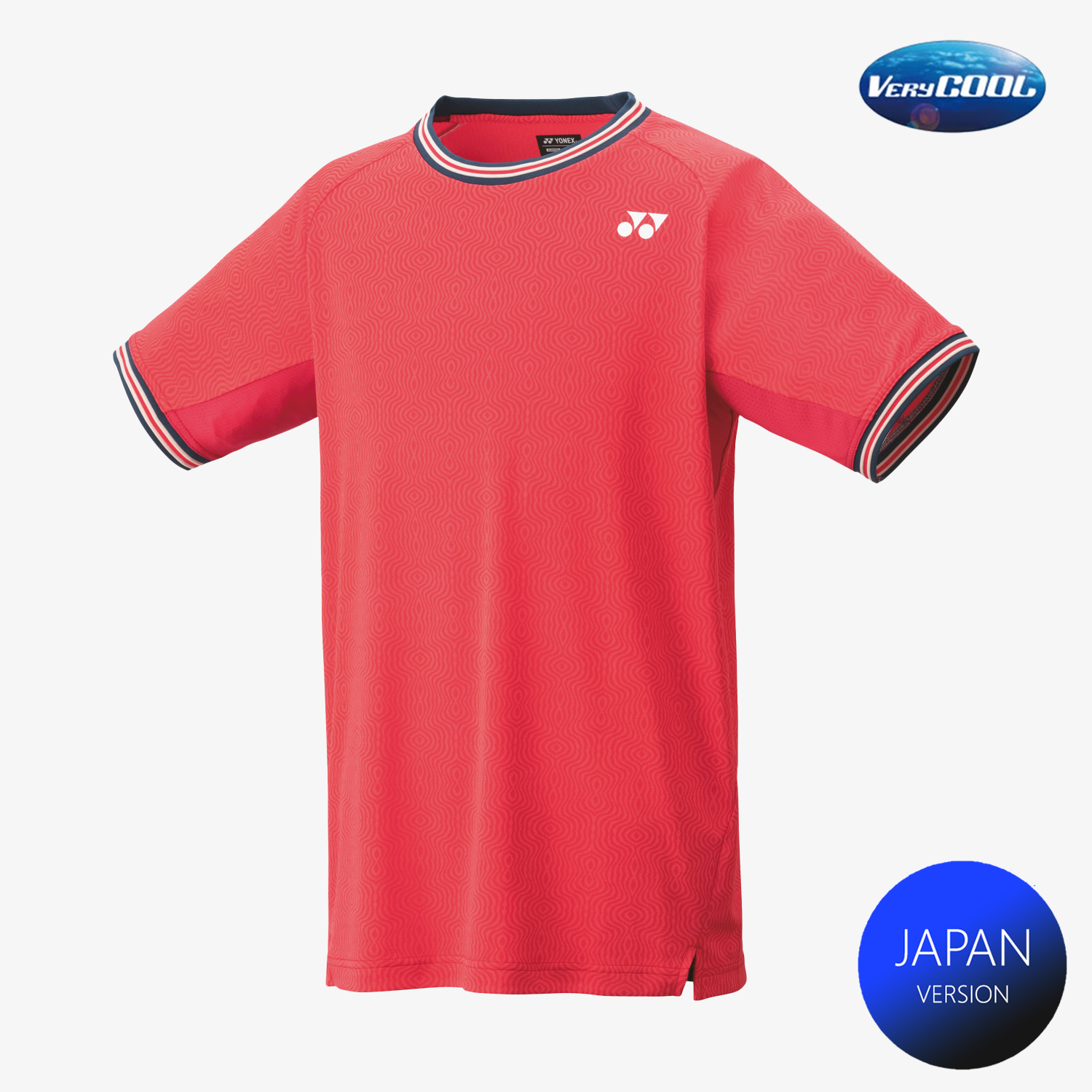 Yonex Men's Tennis Shirt 10578 - Breathable Quick-Dry Performance Top for Sports & Training (Pearl Red) - Ideal for Tennis, Gym Workouts & Outdoor Activities