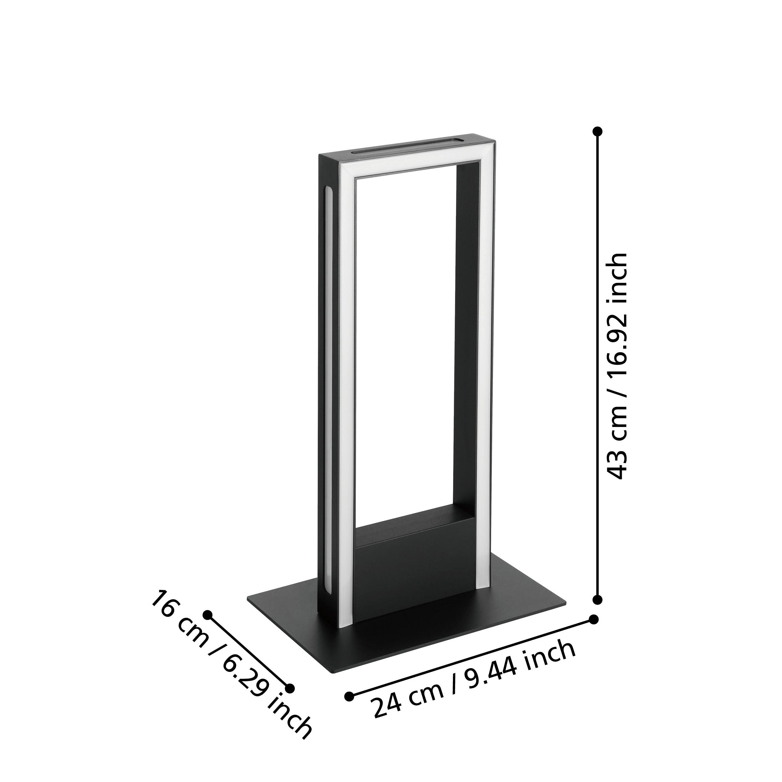 Eglo Connect Salvilanas Z Smart LED Black Table Lamp - Dimmable & Voice Control for Home Office & Bedroom Lighting