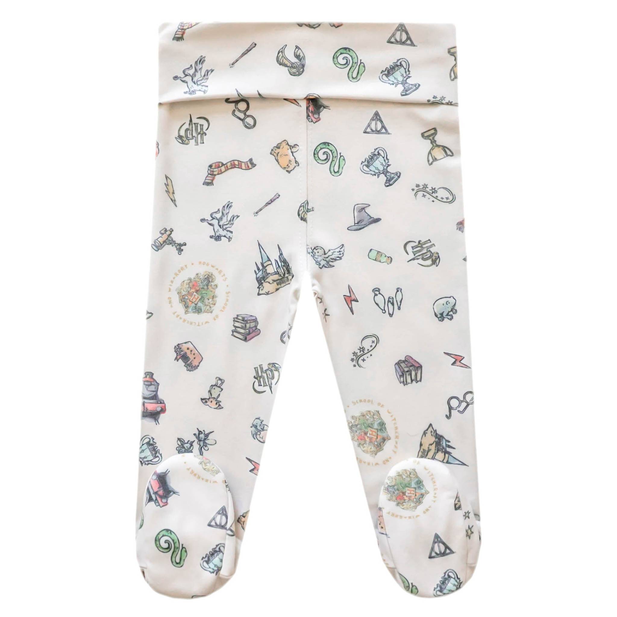 Magic-Themed Footed Baby Pants for Boys & Girls - Soft Cotton Infant Leggings with Non-Slip Soles - Perfect for Playtime, Nursery, and Photo Shoots