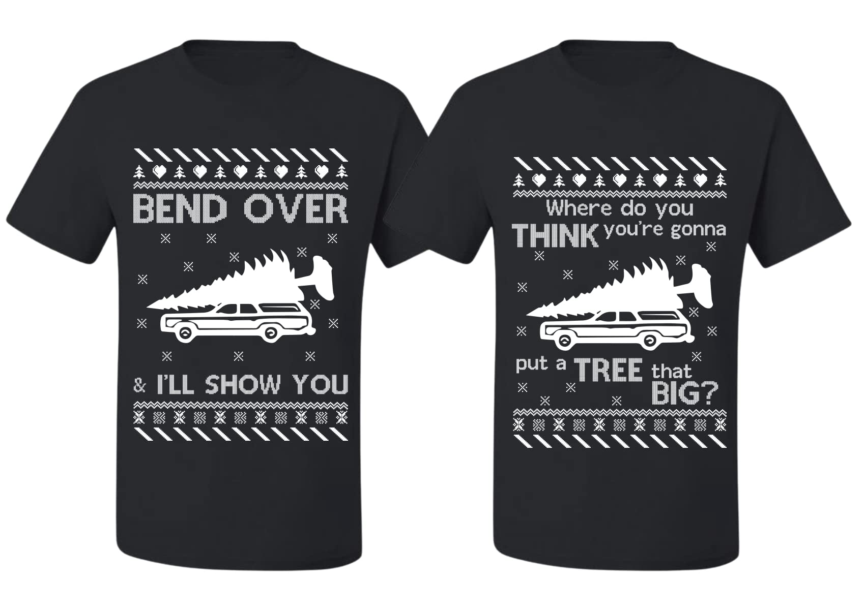 Wild Bobby Ugly Christmas Couples Tees - Matching Unisex T-Shirts for Men & Women | Fun Holiday Outfits for Couples, Christmas Parties & Festive Gatherings