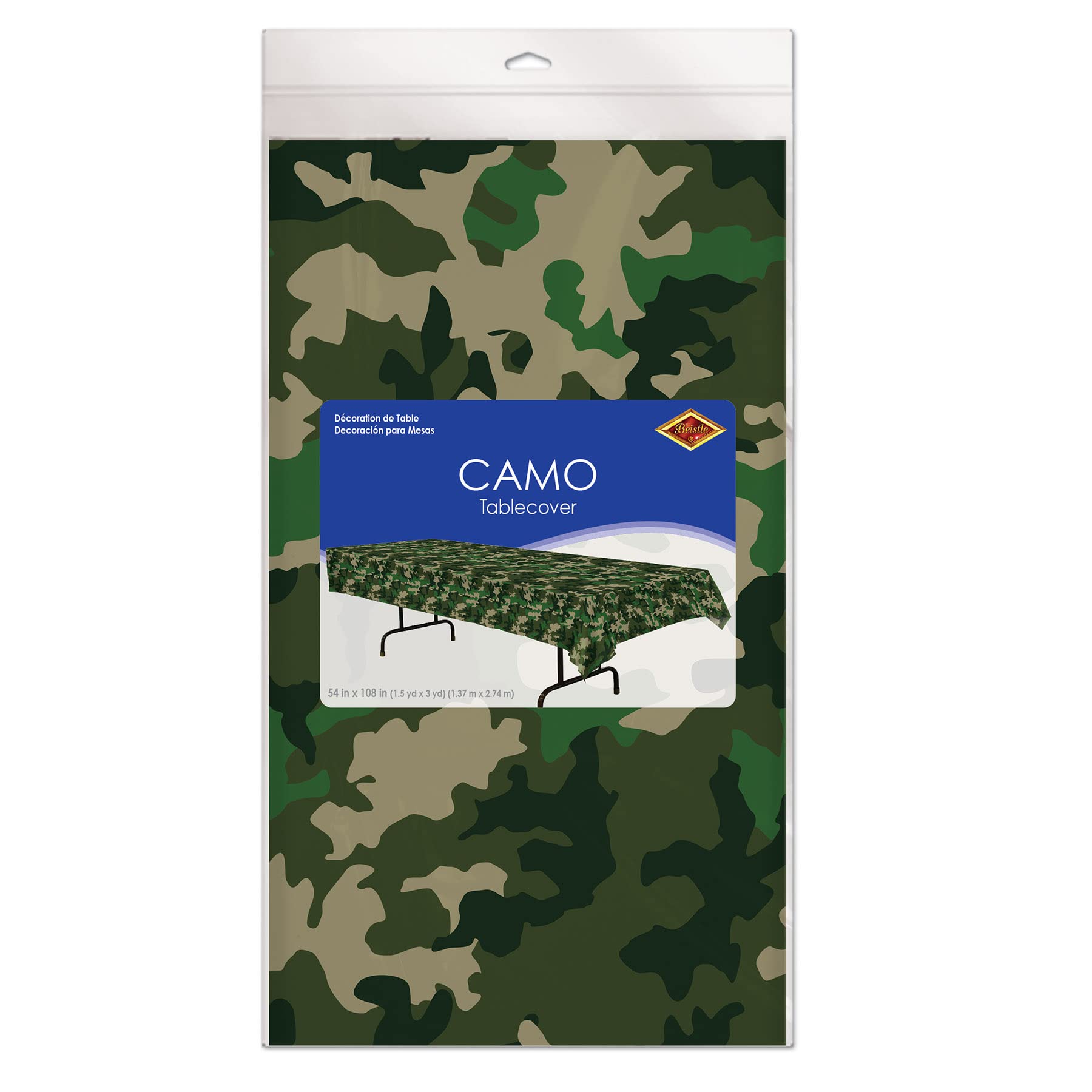 Beistle Plastic Camo Table Cover 54