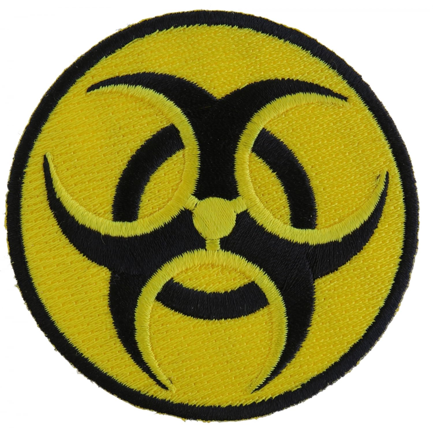 Bio Hazard Embroidered Iron On Patch - 3 Inch Sew On Badge for Jackets, Backpacks & DIY Crafts - Radiation Symbol for Costumes & Safety Gear