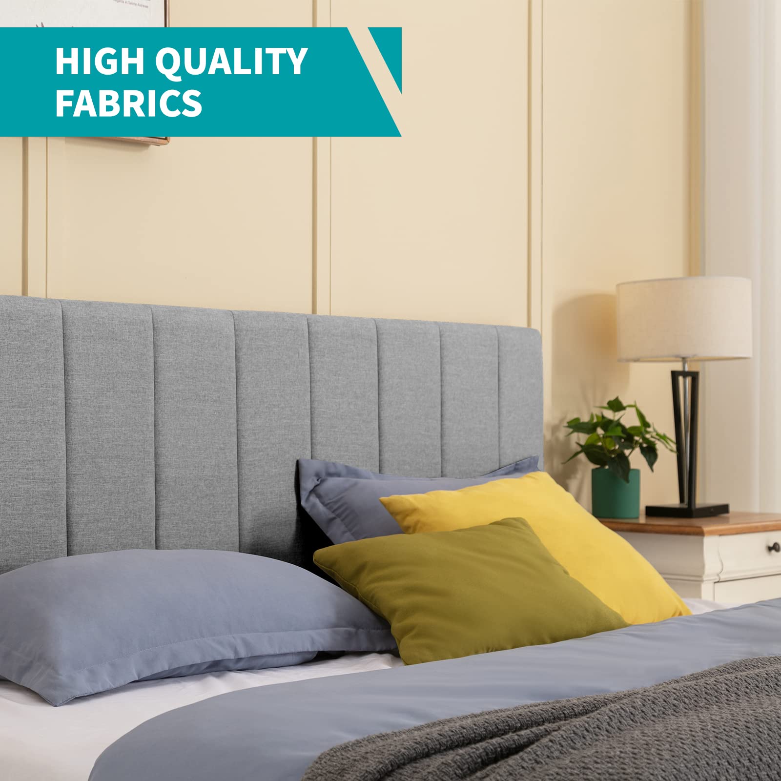 BALUS Queen Bed Frame with Storage - Hydraulic Lifting Platform Bed with Upholstered Wingback Headboard, Modern Floating Cloud Bed Frame (No Box Spring Needed) - Perfect for Small Bedrooms, Guest Rooms & Apartment Living