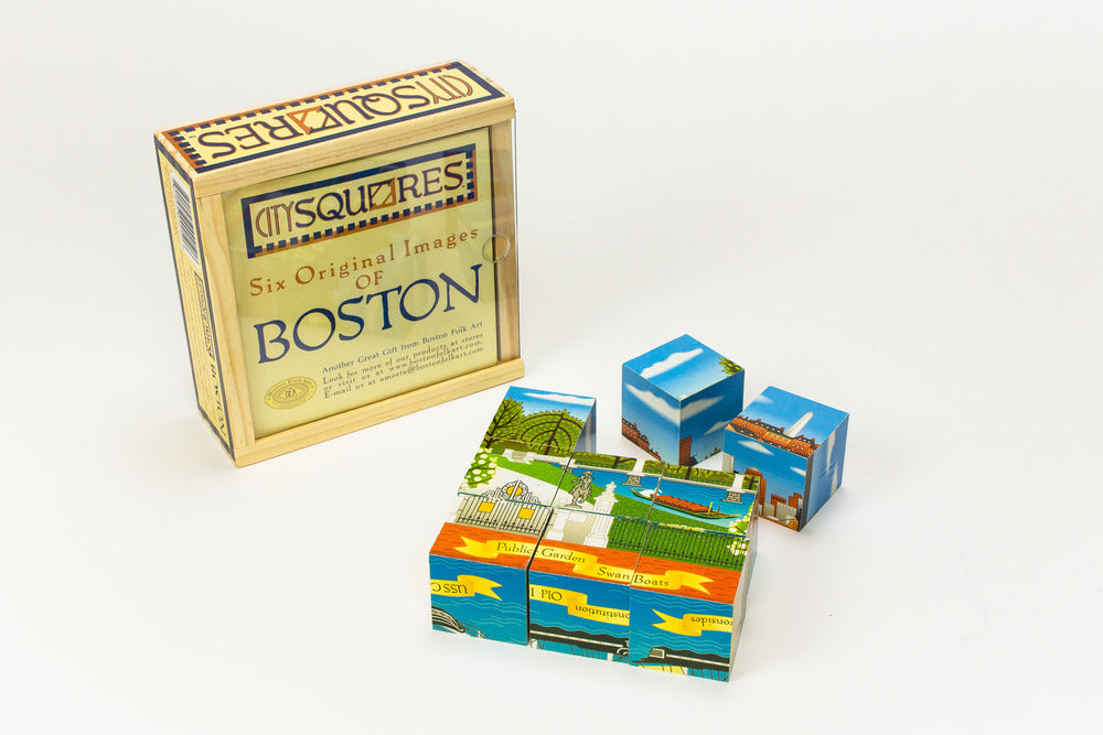 Boston City Squares | Premium Urban-Themed Home Decor & Gifts for City Lovers – Perfect for Apartments, Offices & Boston-Themed Parties