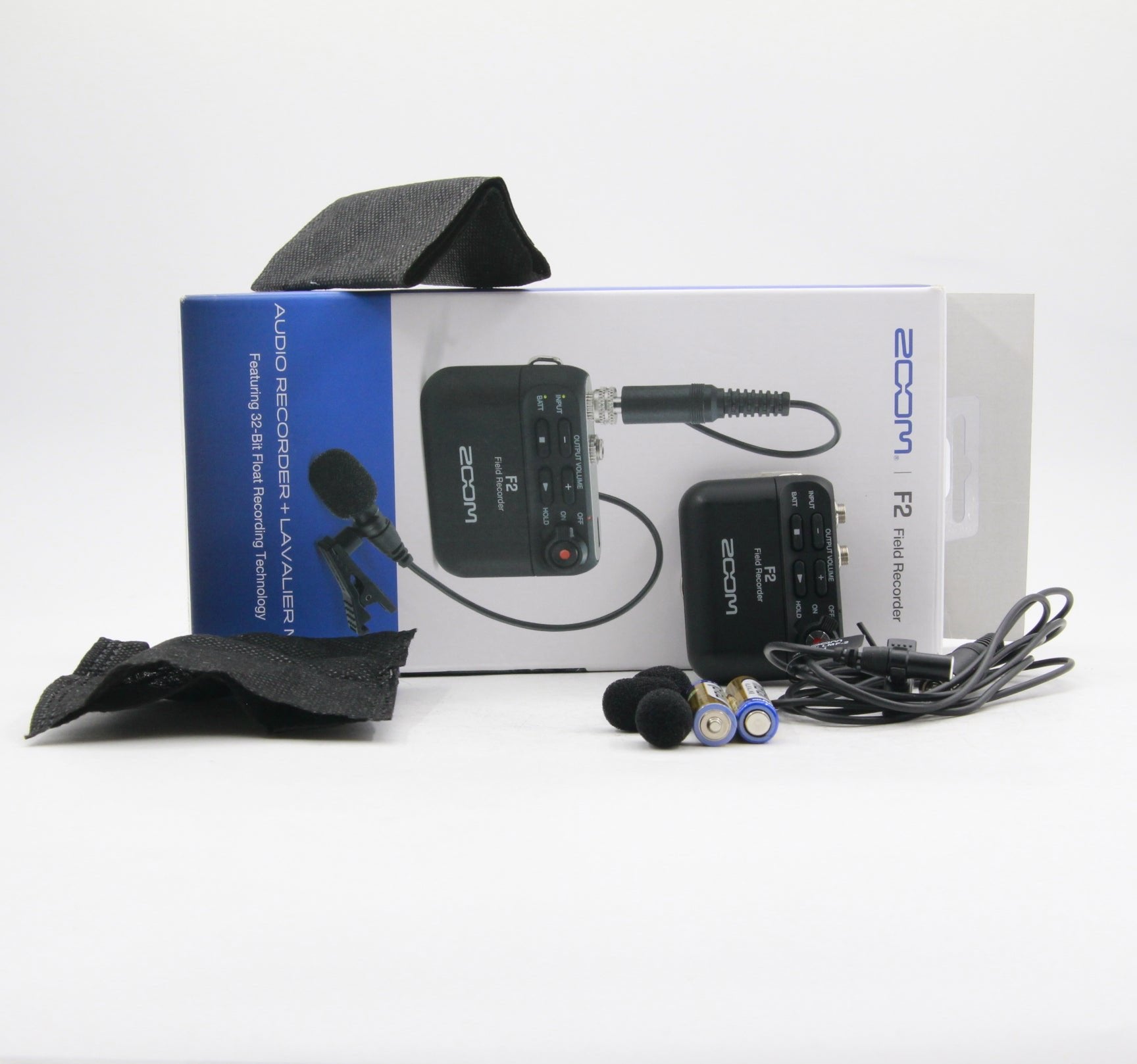 Zoom F2 Ultracompact Portable Field Recorder with Lavalier Mic - Professional Audio Recording for Podcasting, Interviews & Film Making (Open Box)