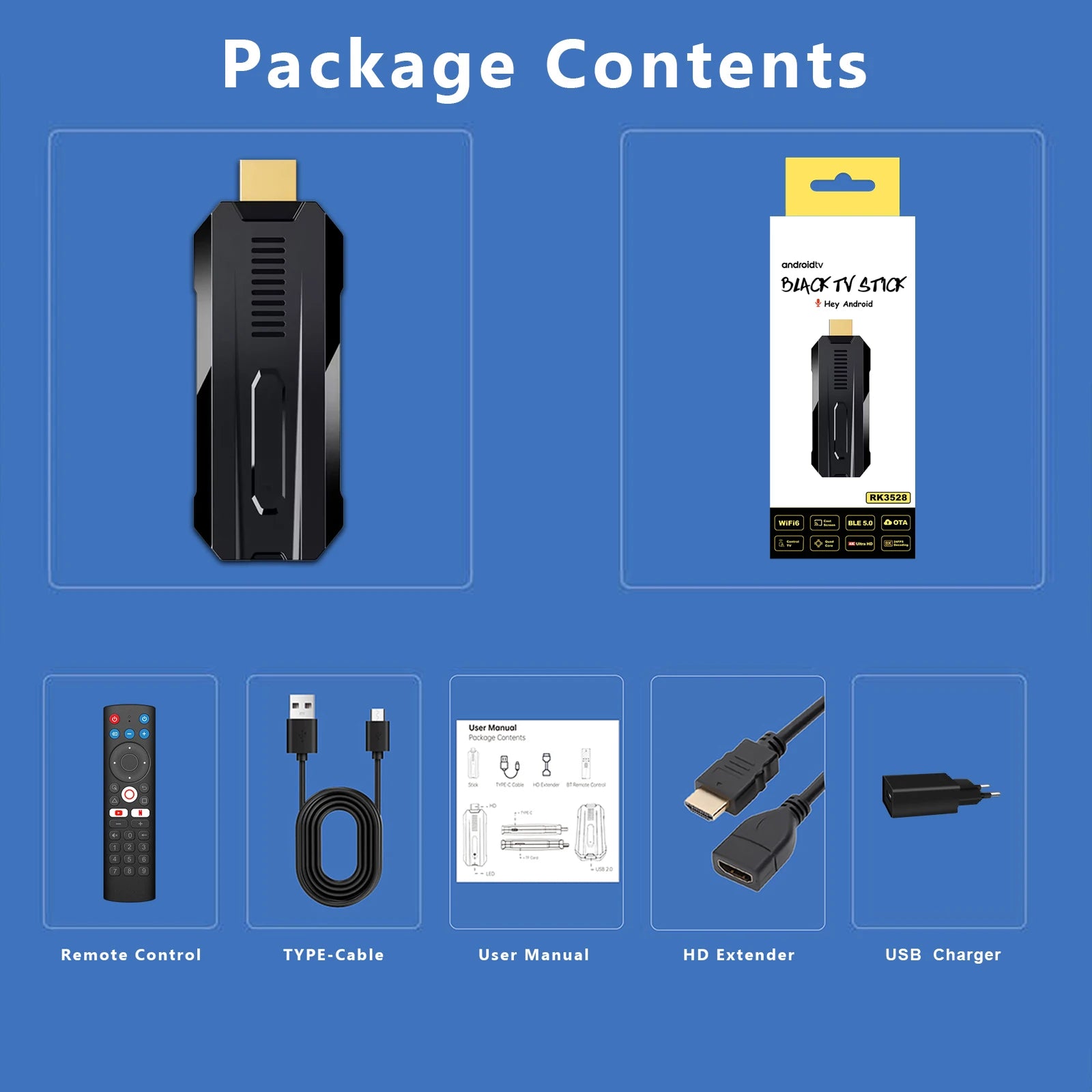 R3 8K Android TV Stick - 4K Streaming Smart TV Box with WiFi, HDR Support | Perfect for Netflix, YouTube & Gaming on Any HDTV