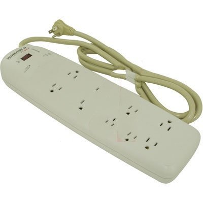 15A 120V Power Outlet Strip with 8 Outlets & 6-Foot Cord - Perfect for Home Office, Gaming Setup, and Entertainment Center