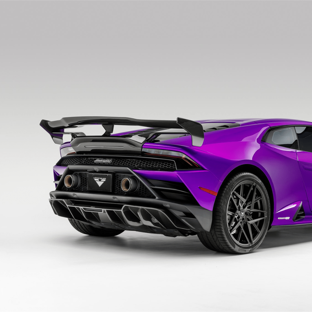 Lamborghini Huracan EVO Monza Edition Rear Diffuser - 2x2 Gloss Carbon Fiber Spoiler for Enhanced Aerodynamics & Style | Perfect for Car Shows, Racing & Performance Upgrades