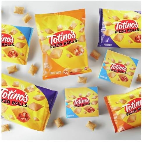 Totino's Pizza Rolls Triple Cheese Flavored Frozen Snacks 24.8 oz (50 Count) - Pack of 4 | Quick Party Appetizers, Game Night Snacks & Easy After-School Treats