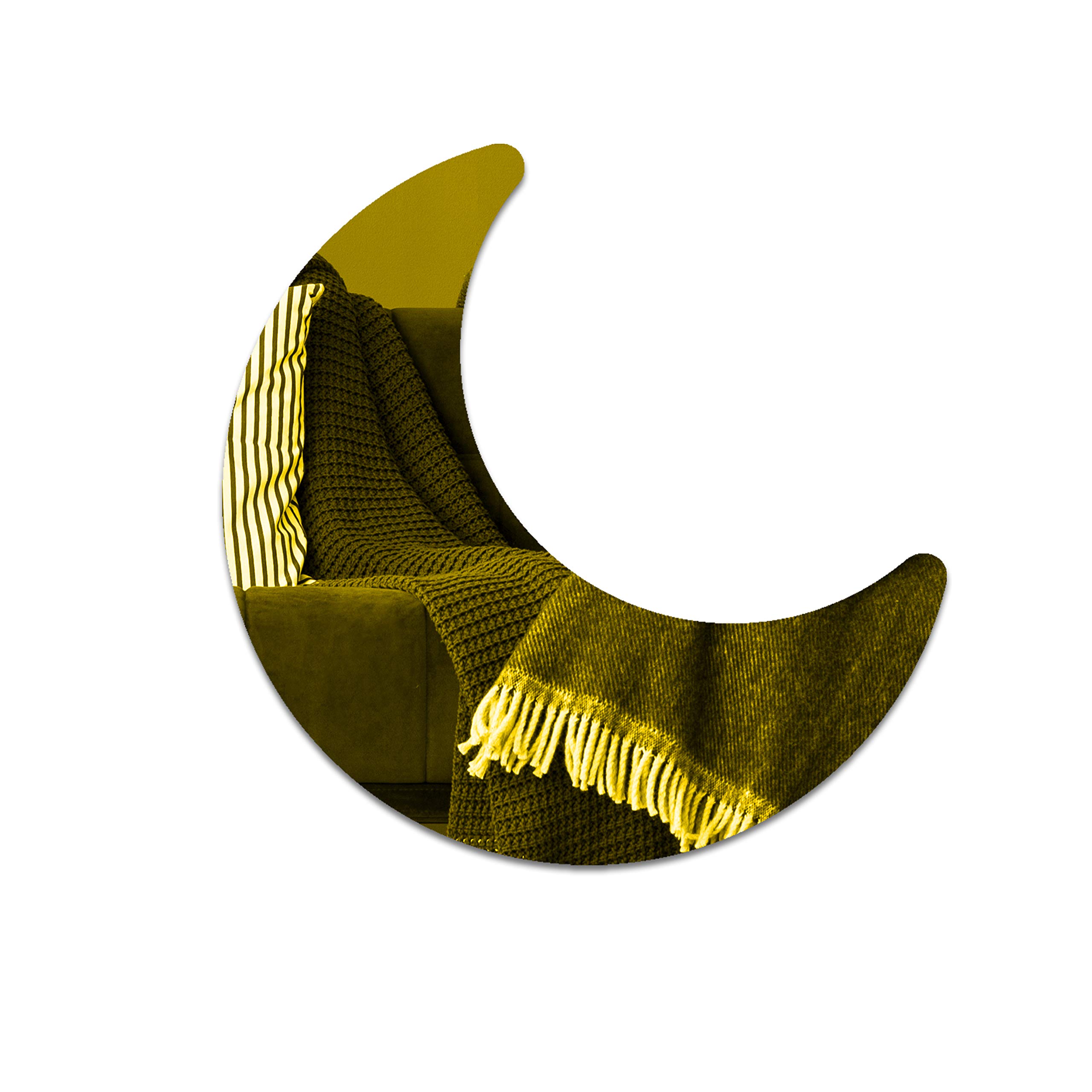 Gold Half Moon Mirror 20x20 Inches - Acrylic Wall Mirror for Home Decor, Bedroom, Living Room & Craft Projects | Crescent Moon Shape Decorative Mirror for Boho & Modern Interior Design