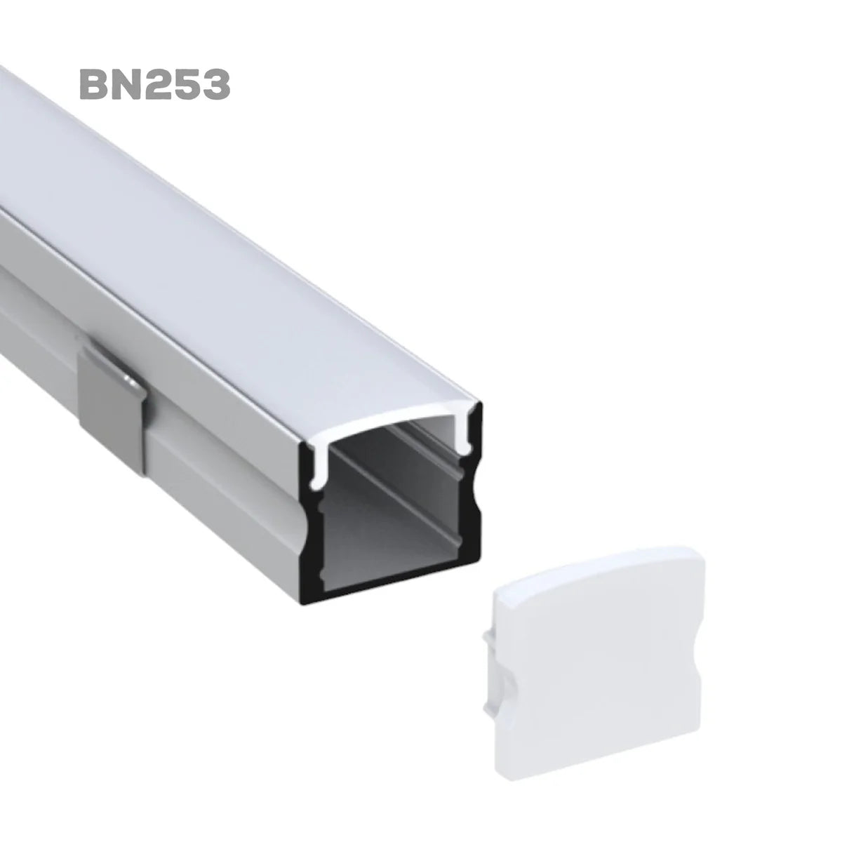 BN253 8ft Aluminum LED Channel 10 Pack - Square Surface Mount for 0.49
