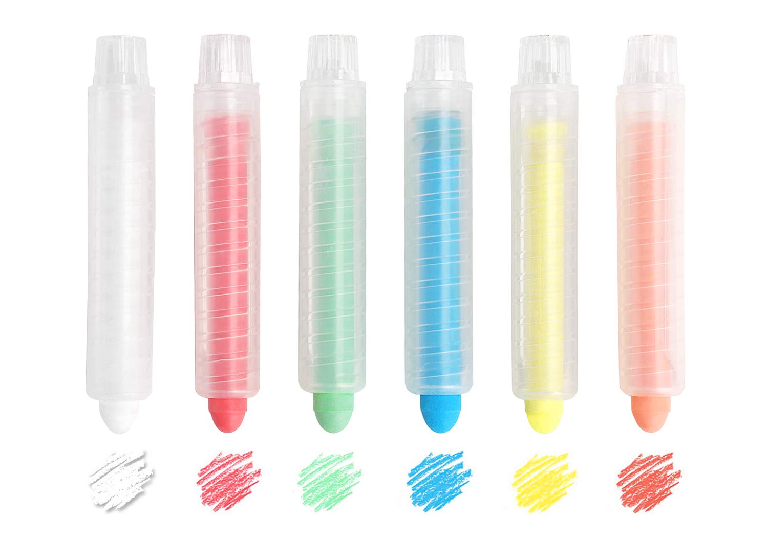 Dustless Colored Chalk Set - Non-Toxic 6PCS for Teachers, Artists & Kids | Perfect for Blackboard Drawing, Classroom Activities, Outdoor Sidewalk Art & Stencil Projects | Safe for Indoor/Outdoor Use