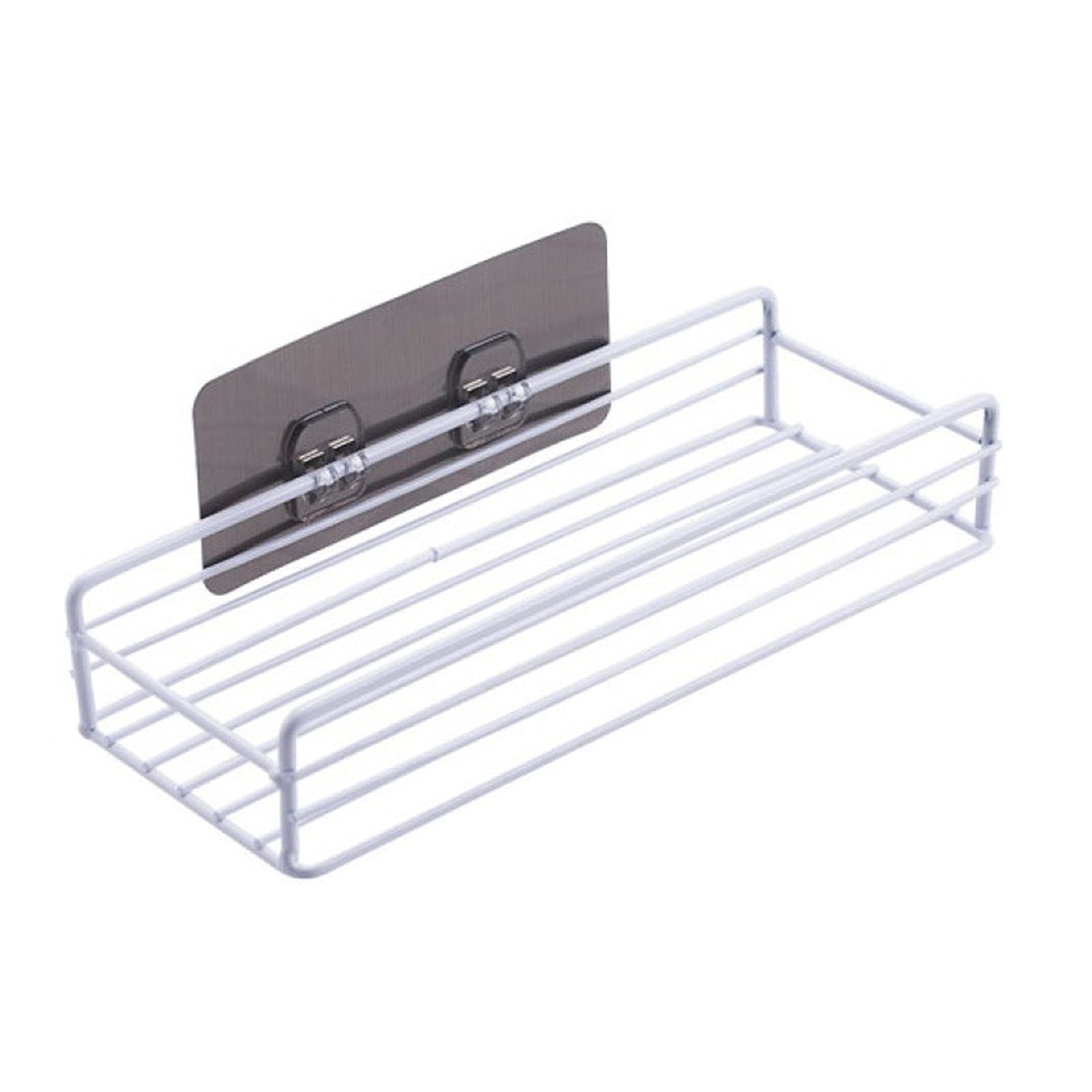 ZQALOVE Multifunctional Wall Mounted Storage Shelf - Bathroom & Kitchen Organizer for Shampoo, Soap, Spices | Rustproof Black Shower Caddy & Seasoning Rack | Perfect for Small Space Organization in Bath, Shower or Pantry