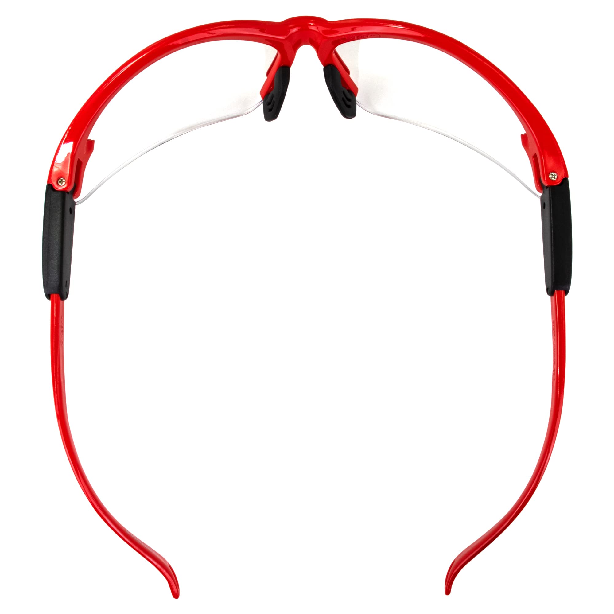 Cougar Safety Glasses for Nurses, Dental & Shooting - Red Frame Clear Lens - Work & Outdoor Protection