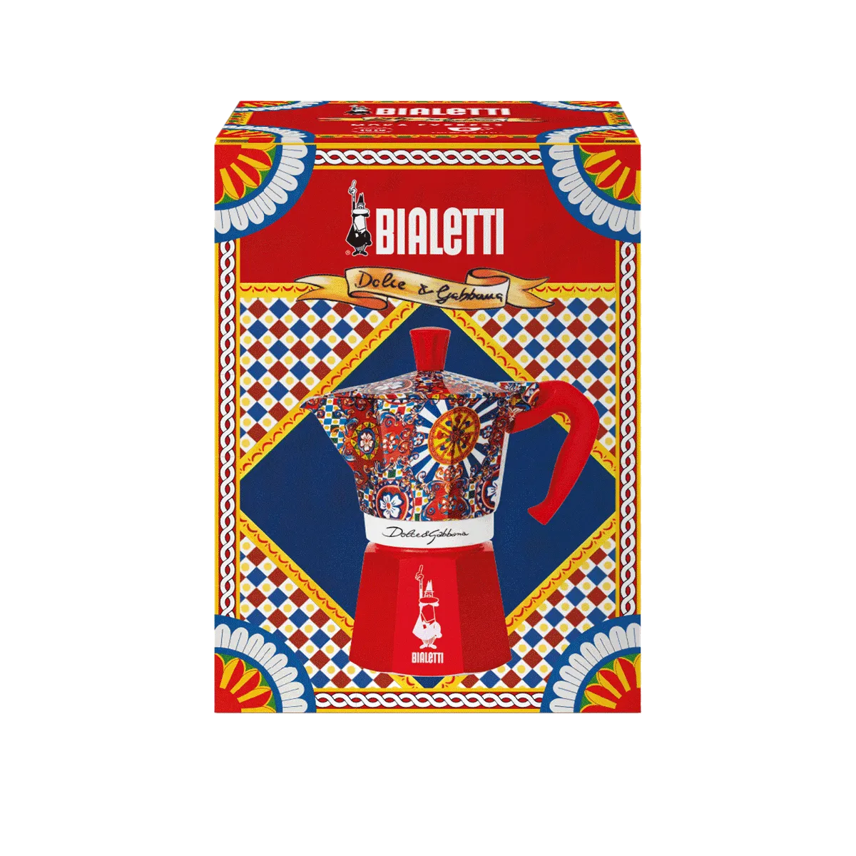 Bialetti Dolce&Gabbana Moka Express 6-Cup Stovetop Espresso Maker in Sicilian Red - Perfect for Home Coffee Brewing & Italian Style Espresso