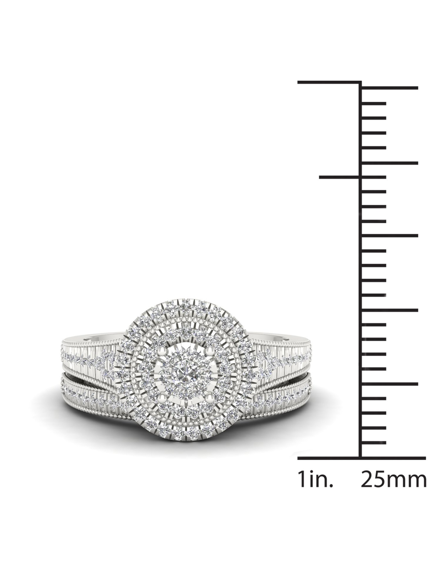 DZON Sterling Silver 1/3ct TDW Diamond Halo Bridal Set - Elegant Wedding & Engagement Ring for Women | Perfect for Proposals, Anniversaries & Special Occasions