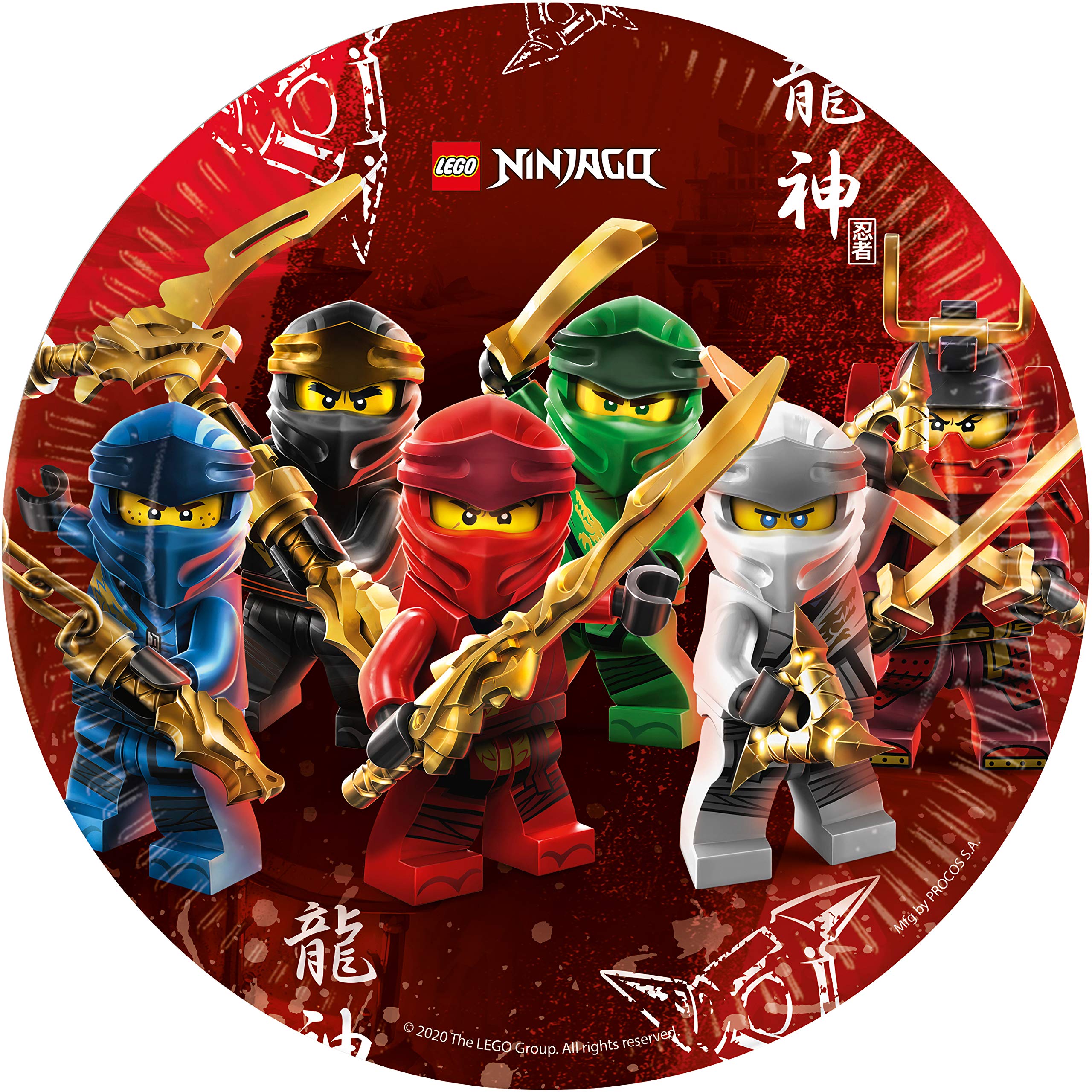 Compostable Lego Ninjago Paper Plates - 8 Pieces, 23cm, Multicolor (10232187) | Eco-Friendly Party Supplies for Kids Birthday & Themed Events
