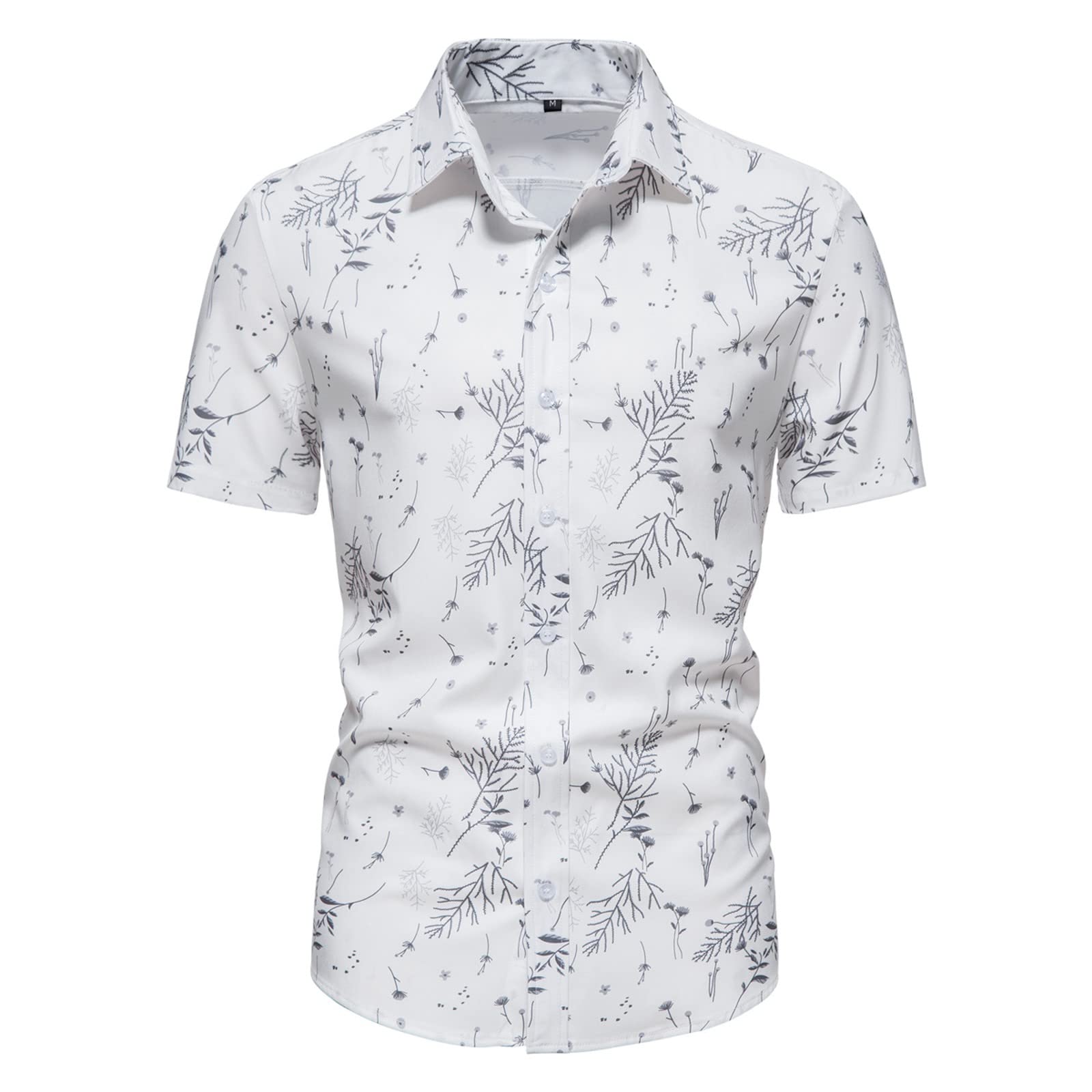 TTQVQ Men's Cotton Blend Striped Button Down Short Sleeve Shirt - Slim Fit Casual & Work Top for Summer | Perfect for Office, Outings & Date Nights