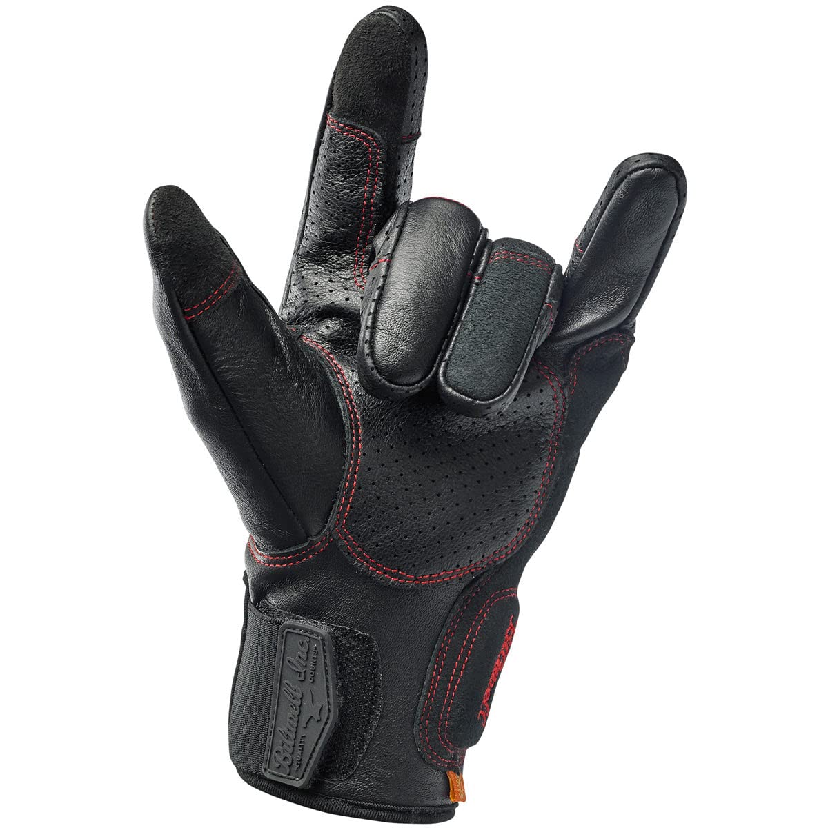 Biltwell Borrego Motorcycle Gloves - CE Certified, Abrasion Resistant, Shock Absorbing, Hard Knuckle Protection (Redline) - Ideal for Street Riding, Cruisers & Adventure Biking