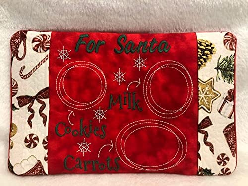 Dear Santa Embroidered Placemat for Milk & Cookies - Holiday Dining Decor