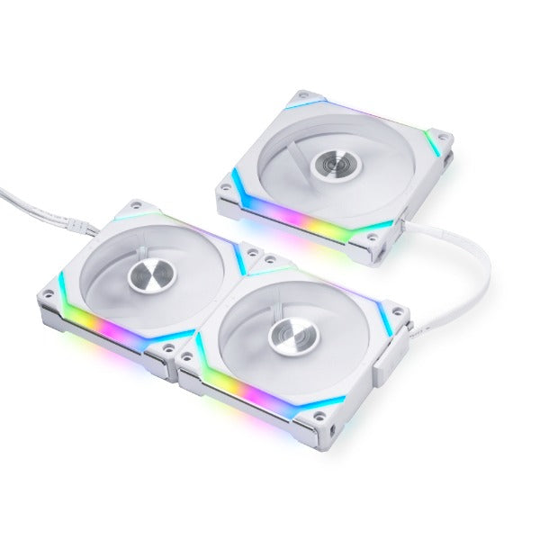 Lian Li UNI FAN SL120 V2 120mm RGB PWM PC Case Fans - 3 Pack with Controller (Black/White) - Perfect for Gaming PC Builds, Custom Water Cooling & High-Airflow Computer Cases