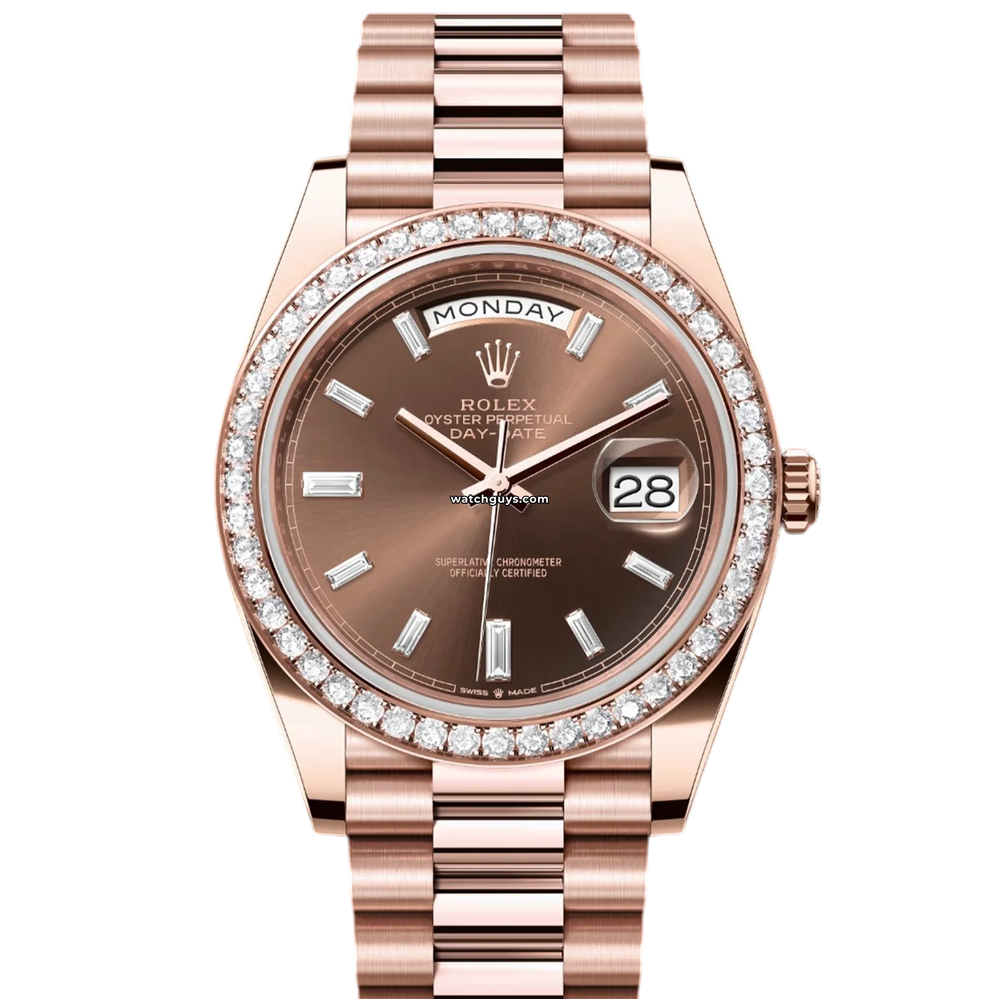 Luxury Rolex Day-Date 228345 President Watch with Chocolate Diamonds - Perfect for Business Meetings & Formal Events