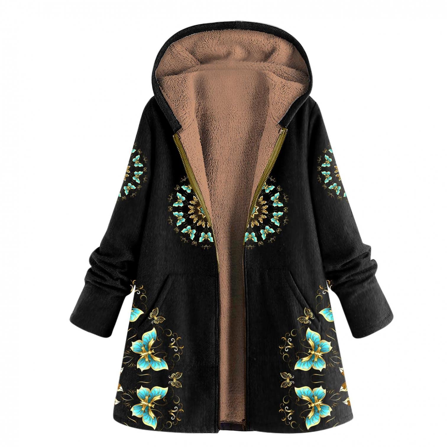 Women's Winter Fleece Jacket - Warm Long Sleeve Full Zip Up Outerwear for Casual Wear | Cozy Thick Fleece Coat for Cold Weather, Outdoor Activities & Daily Commute