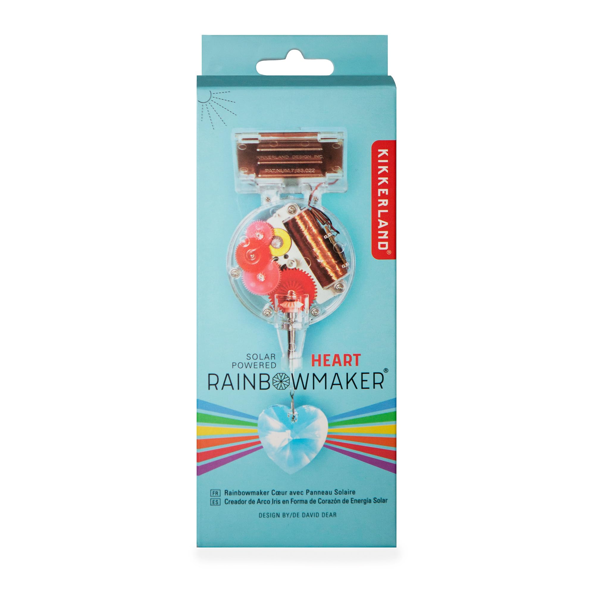 Kikkerland Solar Powered Rainbow Maker – Heart Shaped Prism Suncatcher for Windows, Unique Home Decor & Gift for Christmas, Birthdays | Create Stunning Rainbows in Living Rooms, Bedrooms & Nurseries