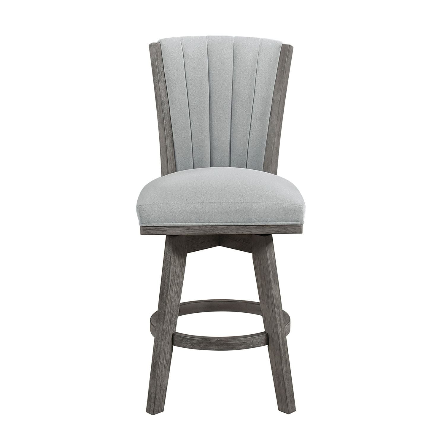 Corvallis Grey Counter Stools - Set of 2 Bar Stools for Kitchen Island, Breakfast Nook & Home Bar - Modern Height-Adjustable Counter Height Stools