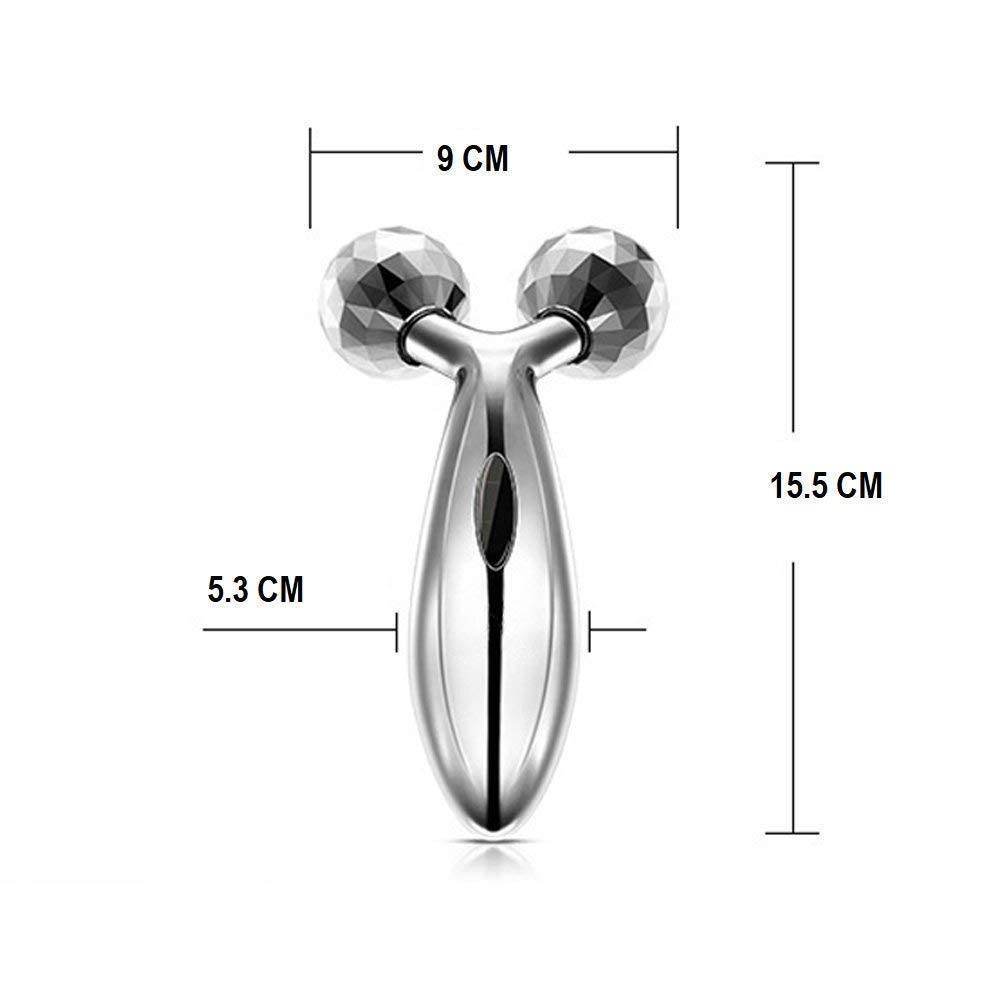 Stainless Steel Blackhead Remover Tool with 3D Roller & Y-Shape Face Massager - Skin Tightening & Firming Beauty Device for Face and Body Care | Perfect for Spa, Home Skincare Routine, and Anti-Aging Treatment