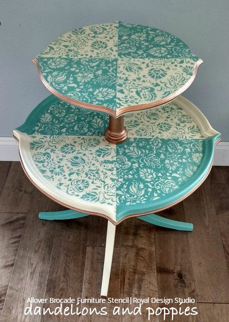 Allover Brocade Furniture Stencil - Reusable DIY Painting Template for Wood, Fabric & Walls - Perfect for Home Decor, Crafts & Upcycling Projects