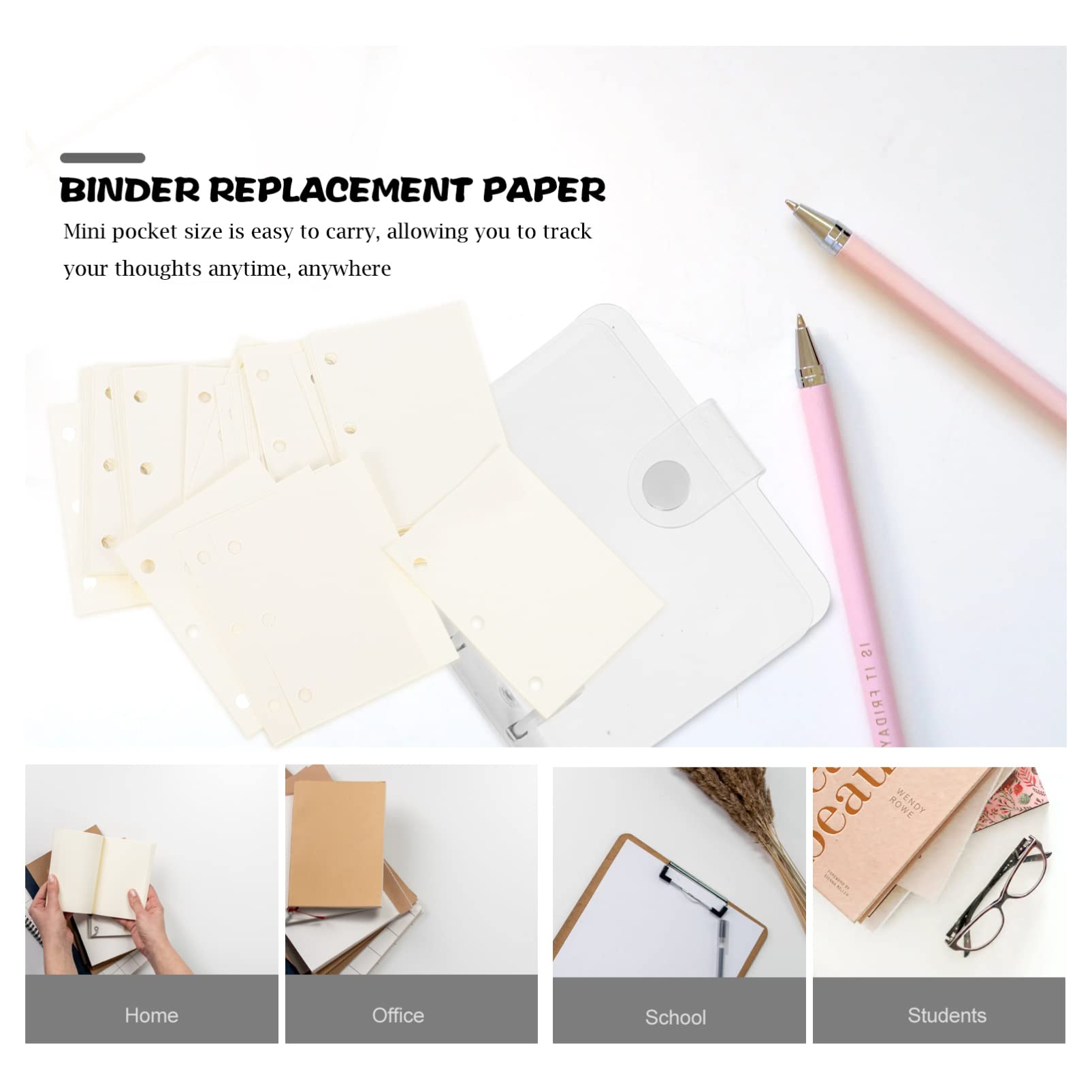240 Sheets Binder Replacement Paper - Refillable Scrapbook Paper for Handwriting, Note Taking & Journaling - Multi-Functional Writing Paper for School, Office & DIY Craft Projects