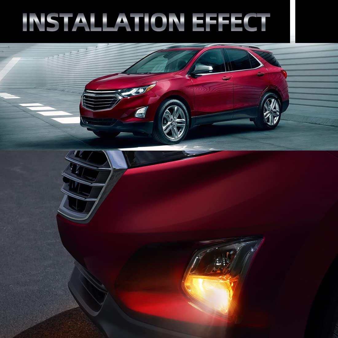 2018-2020 Chevy Equinox Fog Light with Turn Signal - Front Bumper Replacement LED Fog Lamp Assembly | Perfect for Night Driving & Enhanced Visibility in Rain/Fog