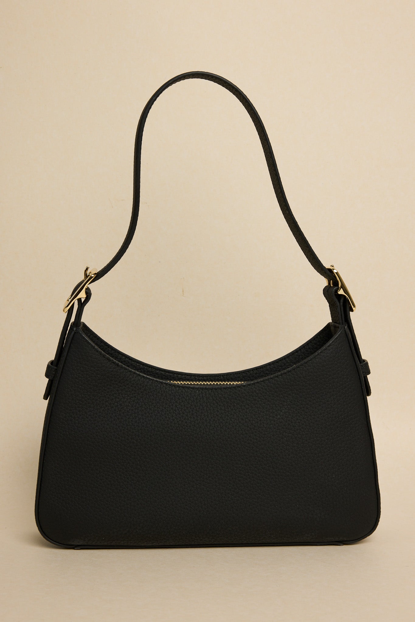 Brooklyn Black Leather Double Buckle Shoulder Bag for Women - Stylish Crossbody Purse for Work, Travel & Everyday Use