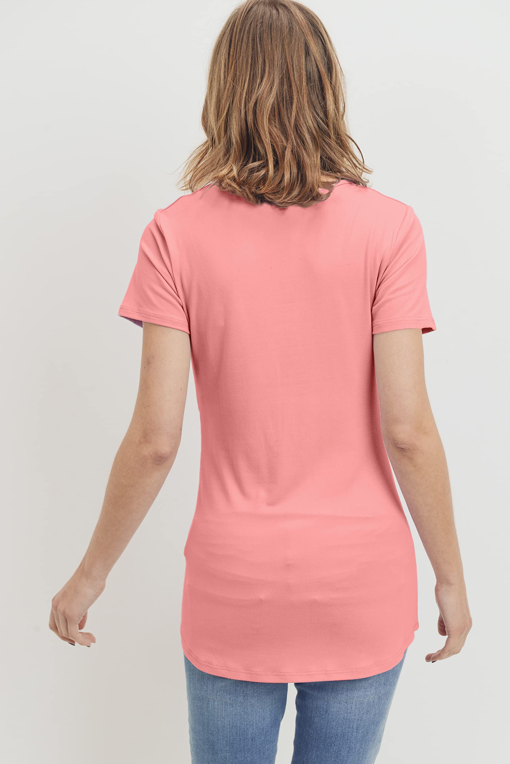 Comfortable Women's Maternity V-Neck T-Shirt - Soft Cotton Pregnancy Top for Everyday Wear & Nursing - Perfect for Casual Outfits, Maternity Photos & Relaxing at Home