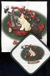 Scottish Terrier Kitchen Towel Set for Cooking & Decor
