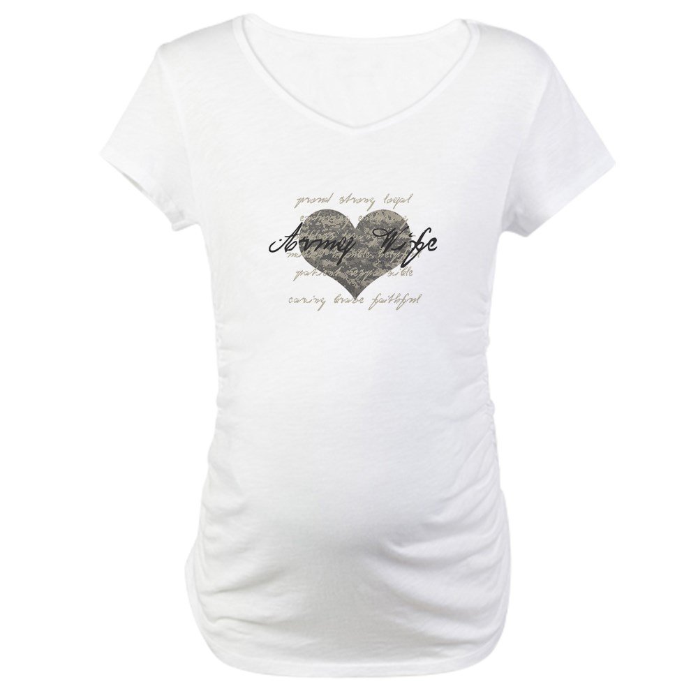 Army Wife Qualities Maternity T-Shirt - Comfortable Cotton Pregnancy Tee for Military Spouses - Perfect for Casual Wear, Baby Showers & Military Family Events