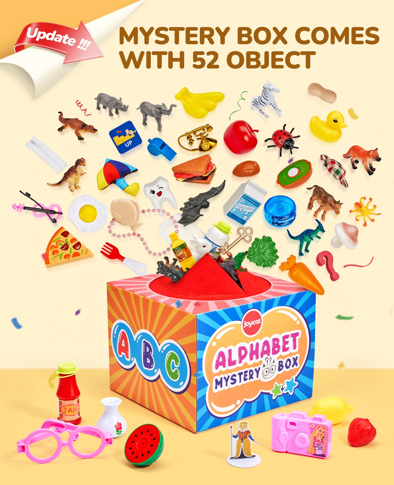 JoyCat 52 PCS Alphabet Mystery Box - Letter Sorting & Matching Game for Kids, Preschool & Kindergarten Learning Toys - Develop Letter Sounds & Fine Motor Skills - Perfect for Classroom Activities, Easter Basket Stuffers & Educational Gifts