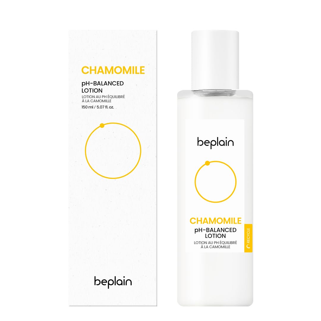 Beplain Chamomile pH-Balanced Lotion - 150ml Daily Face Moisturizer with Ceramide & Chamomile Extract for All Skin Types | Hydrating, Fragrance-Free Korean Skincare | Perfect for Dry, Sensitive Skin & Daily Hydration Routine