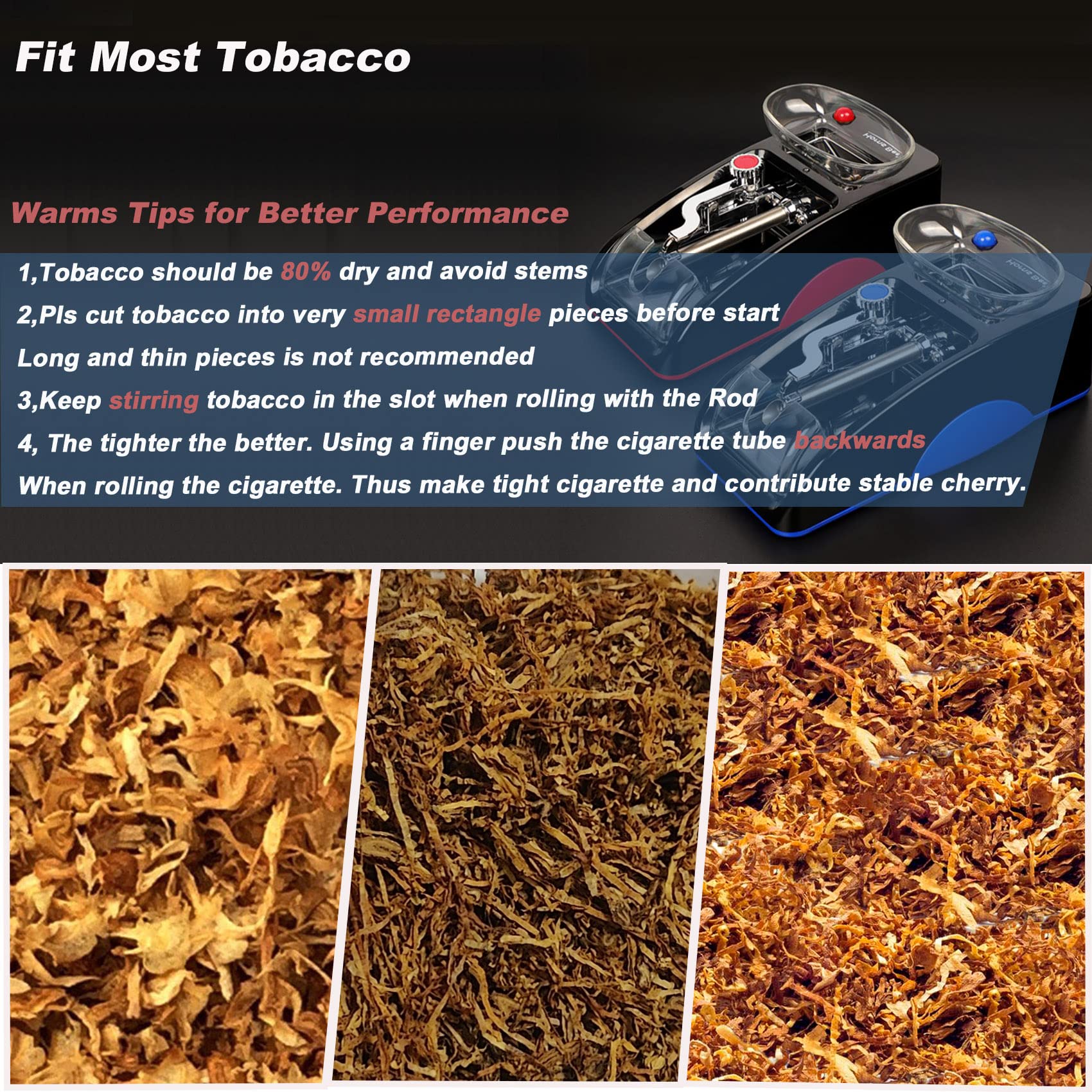 Electric Cigarette Rolling Machine - Automatic Portable Roller Maker with 0.31