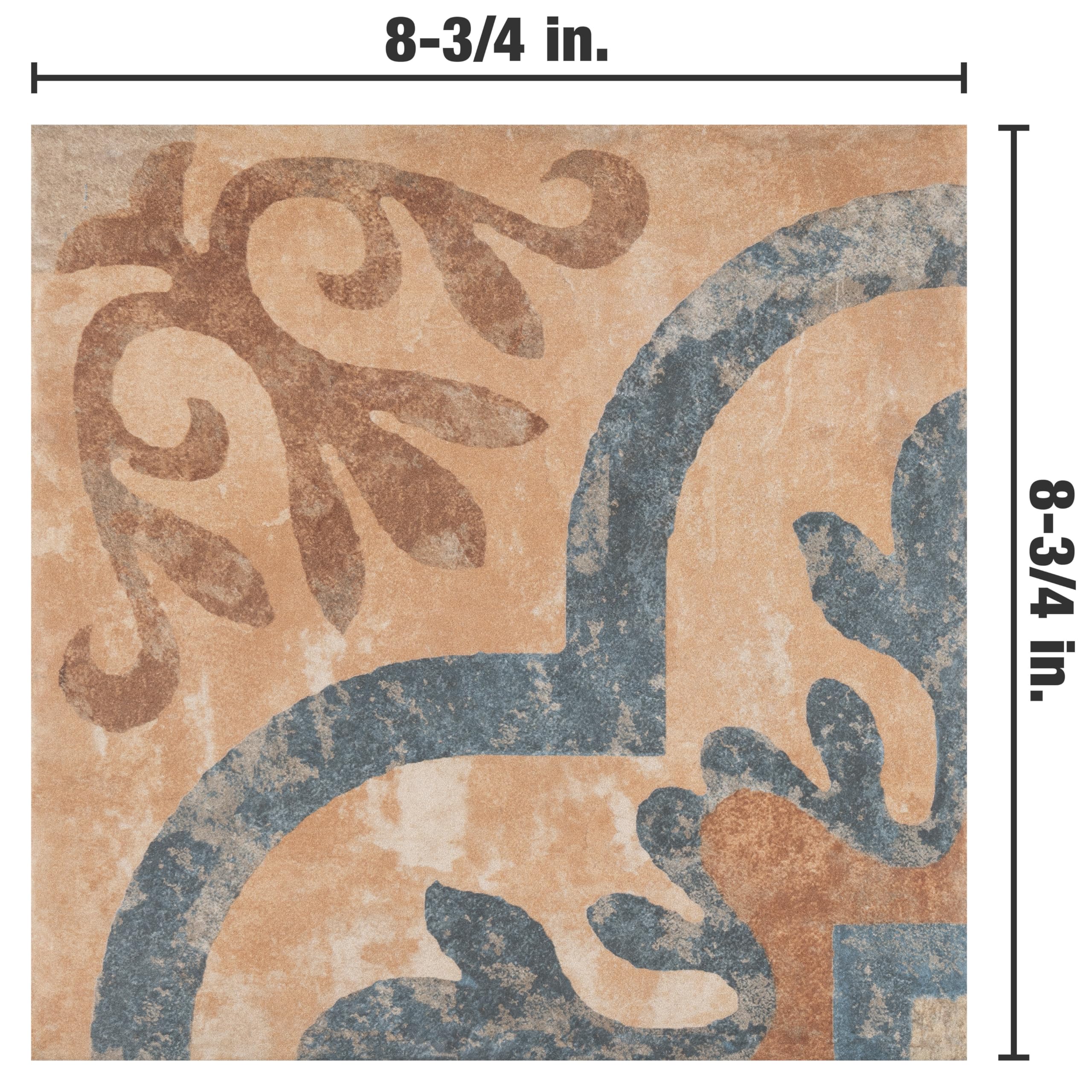 Merola Tile Americana Newton 8.75x8.75 Inch Porcelain Floor and Wall Tile - Perfect for Kitchen Backsplash, Bathroom Walls, and Entryway Floors