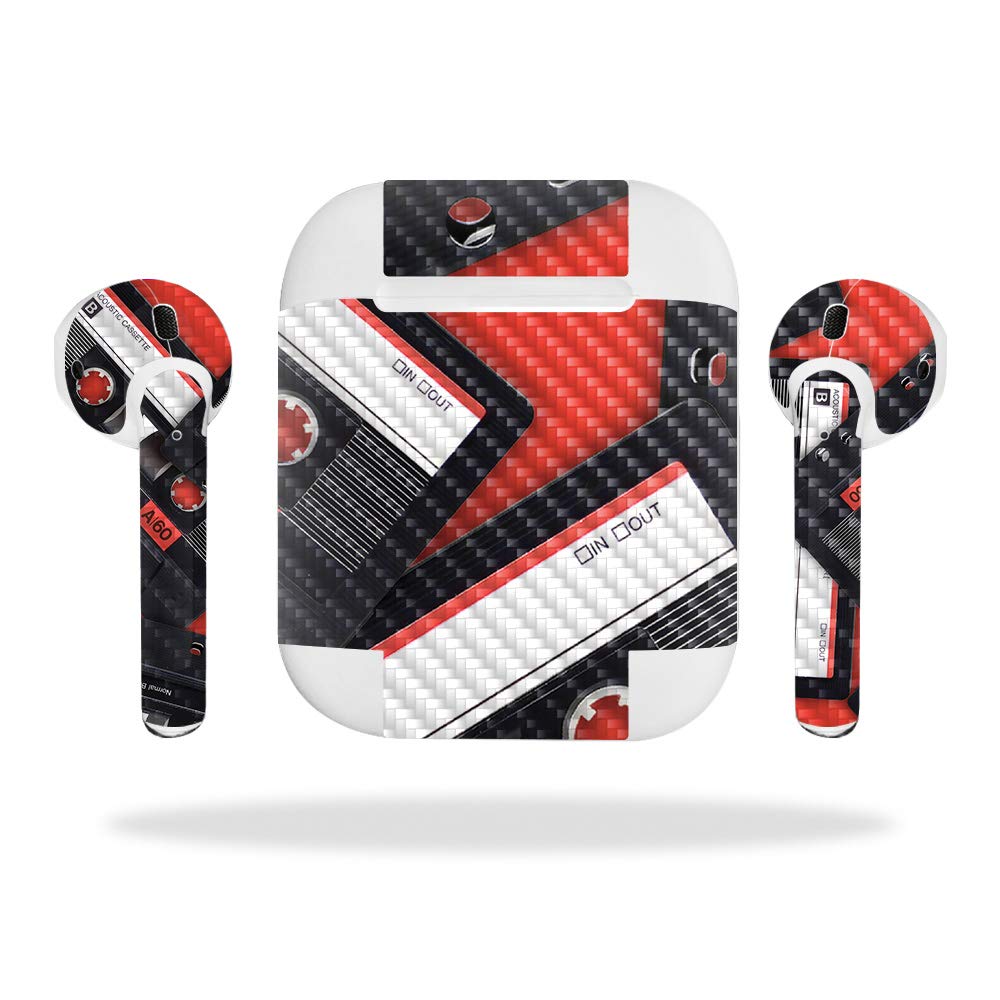 Premium Carbon Fiber Skin for Apple AirPods - Blue Flames Design | Protective & Durable Textured Cover | Easy to Apply & Remove | Made in USA | Perfect for Gym, Travel & Everyday Use