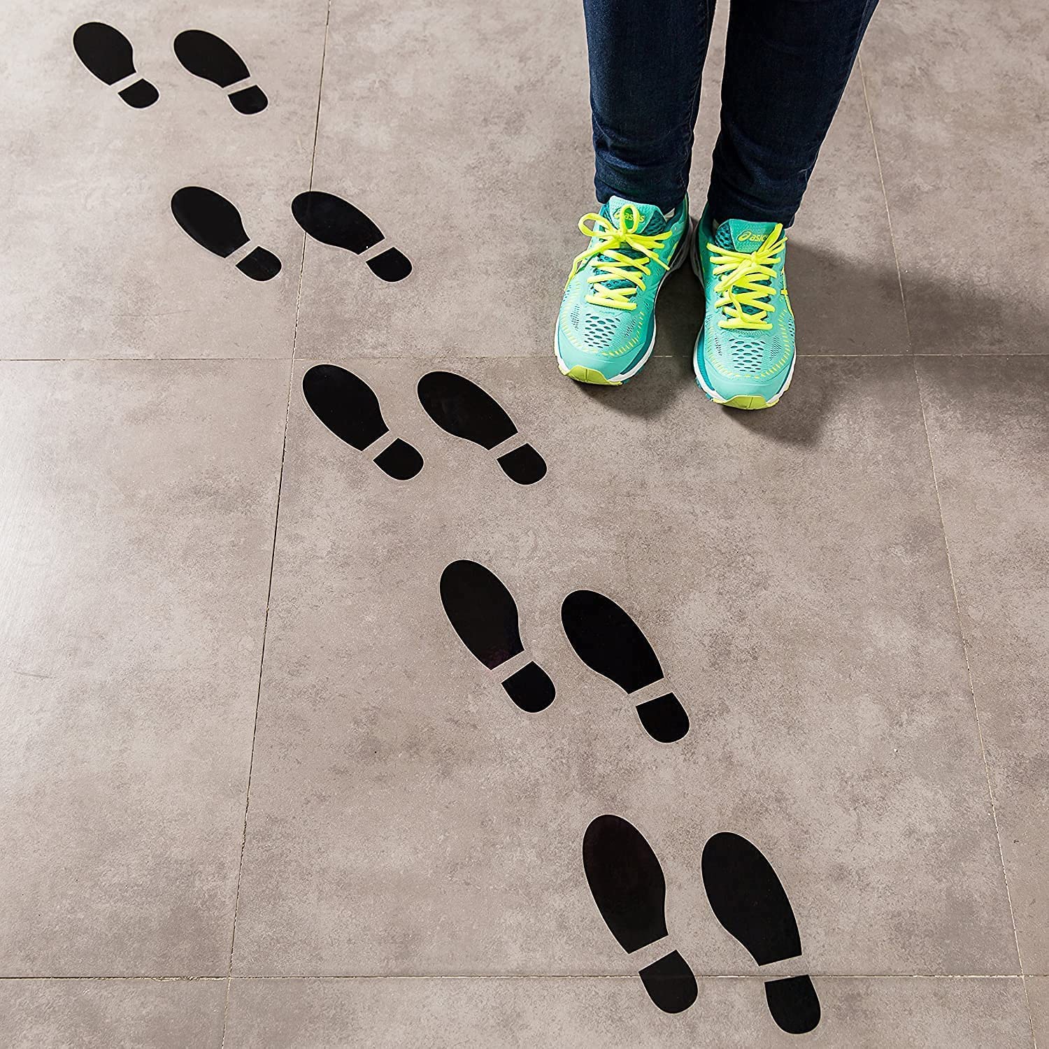 24Pcs Spy Agent of Truth Footprint Floor Decals - Black Classroom Line Up Stickers for Kids, Teachers & Schools - Perfect for Hallway Markers, Social Distancing & Play Areas