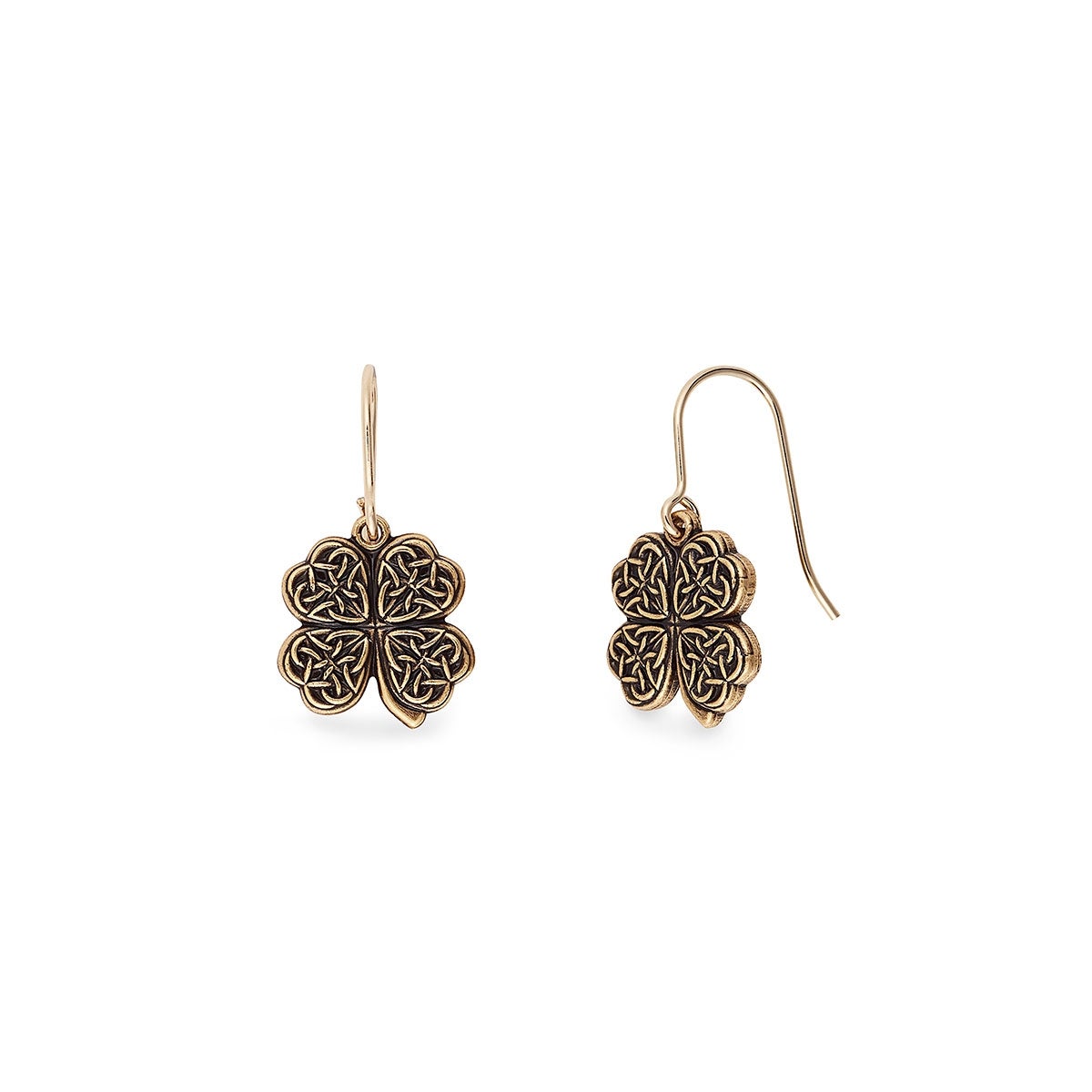 Lucky Four Leaf Clover Sterling Silver Hook Earrings for Women - Perfect for St. Patrick's Day, Irish Pride & Everyday Fashion Accessories
